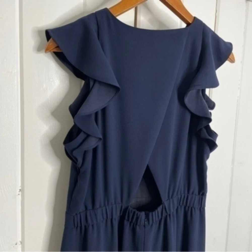J. Crew Sleeveless Ruffle Jumpsuit in 365 Crepe